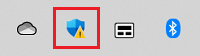 Windowsセキュリティのアイコンが赤で囲われている画像