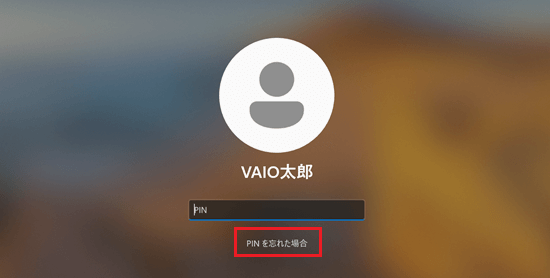 PINを忘れた場合が赤く囲われている画像