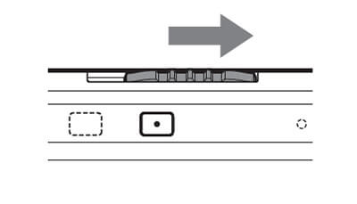 カメラプライバシーシャッターを開いた図